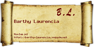Barthy Laurencia névjegykártya